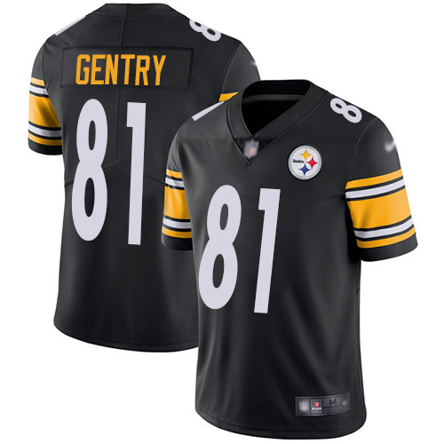 Men Pittsburgh Steelers Football 81 Limited Black Zach Gentry Home Vapor Untouchable Nike NFL Jersey